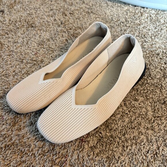 Vivaia cream Margot knit flats - Picture 1 of 7